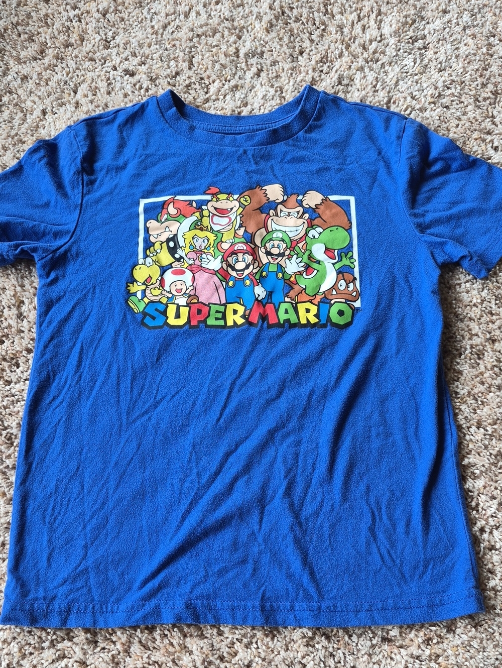 Nintendo Royal Blue Super Mario Character Tee, Size 7-8